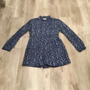 NWT -  Michael Kors Snake Utility Romper, Color - Midnight Blue